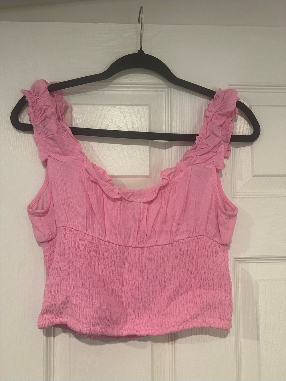 Love Tree Pink Ruffle Crop Top - Picture 3 of 3